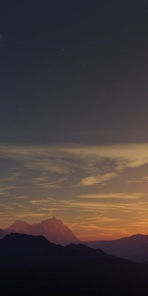 Breathtaking Mountain Sunset Scene for Phone Wallpaper