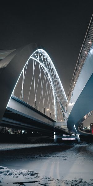 Phone wallpaper: Cities, Construction, City, Bridge, Design, Night, Architecture free download