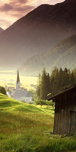 Breathtaking Mountain Valley with Sunlit Landscape