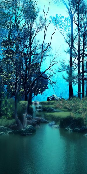 High-Quality iPhone Background: Tranquil Forest Pond with Lush Trees