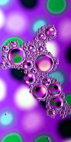 Phone wallpaper: Water, Motley, Smooth, Multicolored, Drops, Blur, Bubbles, Abstract free download