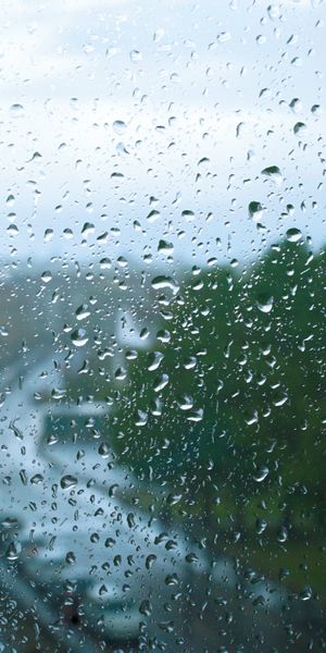 Captivating 4K Mobile Wallpaper: Raindrops on a Window with a Blurred View
