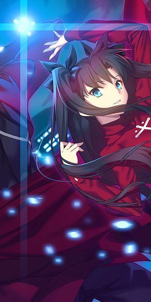 Rin Tohsaka and Archer from Fate/Stay Night Phone Wallpaper