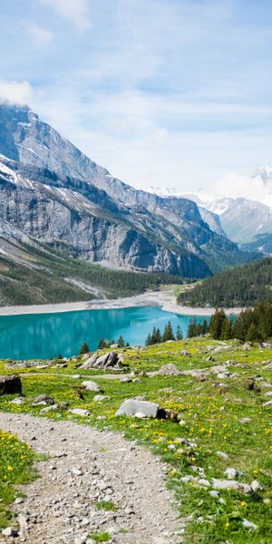 Breathtaking Summer Landscape of Mountains and Lake