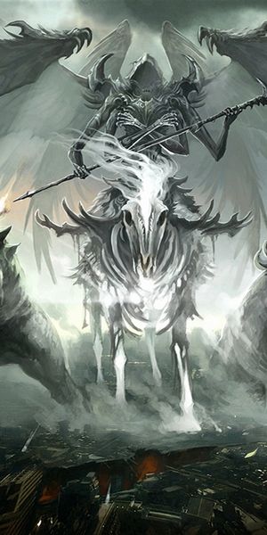 Dark Demon with Scythe and Wings - Perfect Phone Wallpaper