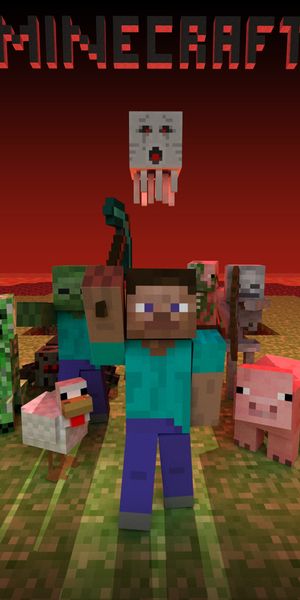 Epic Minecraft Wallpaper Featuring Steve and His Friends