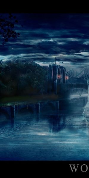 Mesmerizing mobile wallpaper featuring a night scene with rivers and castles