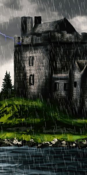 Phone wallpaper: Art, Lock, Darkness, Rain free download