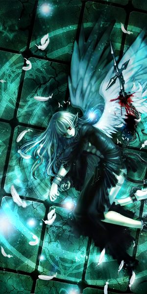Fallen Angel with Ethereal Wings - Perfect Phone Wallpaper