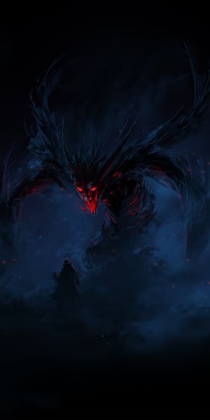 Dark Demon Monster Emerging from Shadows Wallpaper