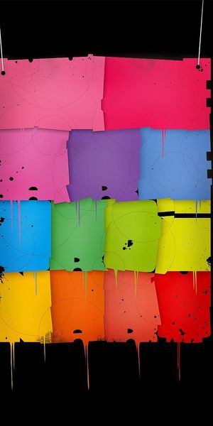 Phone wallpaper: Multicolored, Motley, Squares, Abstract, Form, Dark Background free download