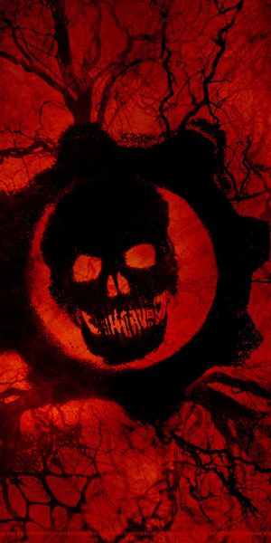 Gears of War Death Skull Red Background Wallpaper