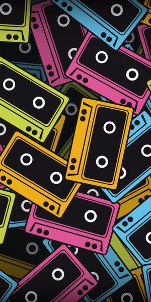 Colorful Cassette Tape Background for Your Mobile Device