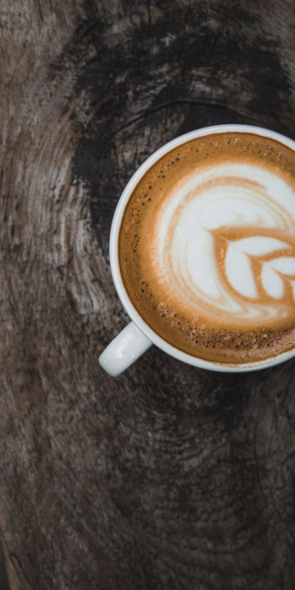 Phone wallpaper: Wooden Table, Food, Cappuccino, Art free download