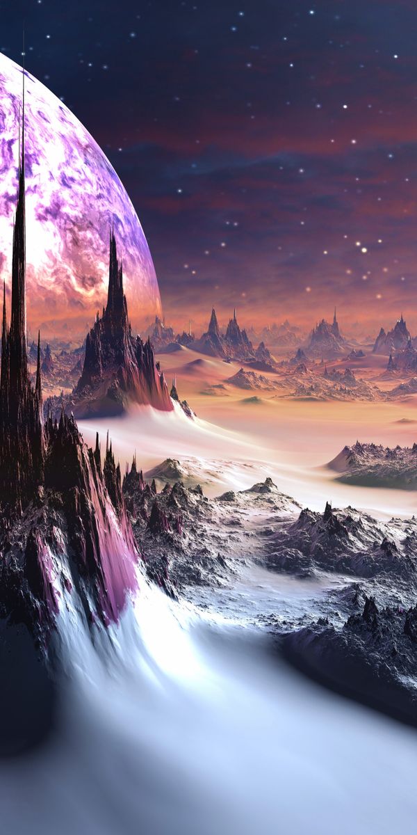 Phone wallpaper: Landscape, Space, Planet, Sci Fi free download
