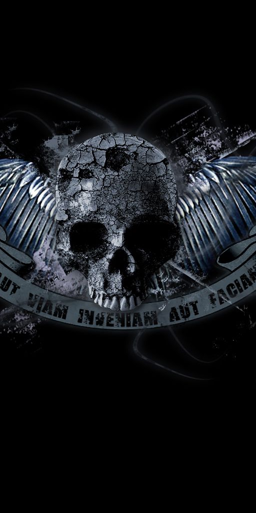 Dark Skull Wallpaper with Wings