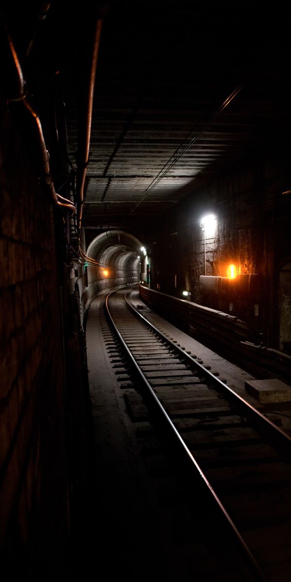 Mysterious Tunnel with Glowing Lights