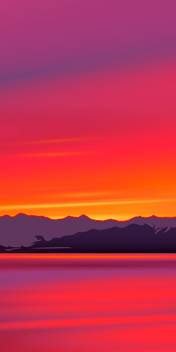 Breathtaking iPhone wallpaper featuring rivers, mountains, and a sunset