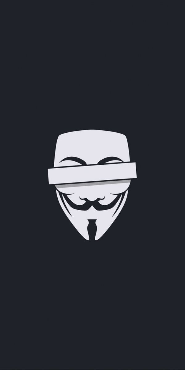 Dark Anonymous Mask Phone Wallpaper - Minimalist Design for Your Device