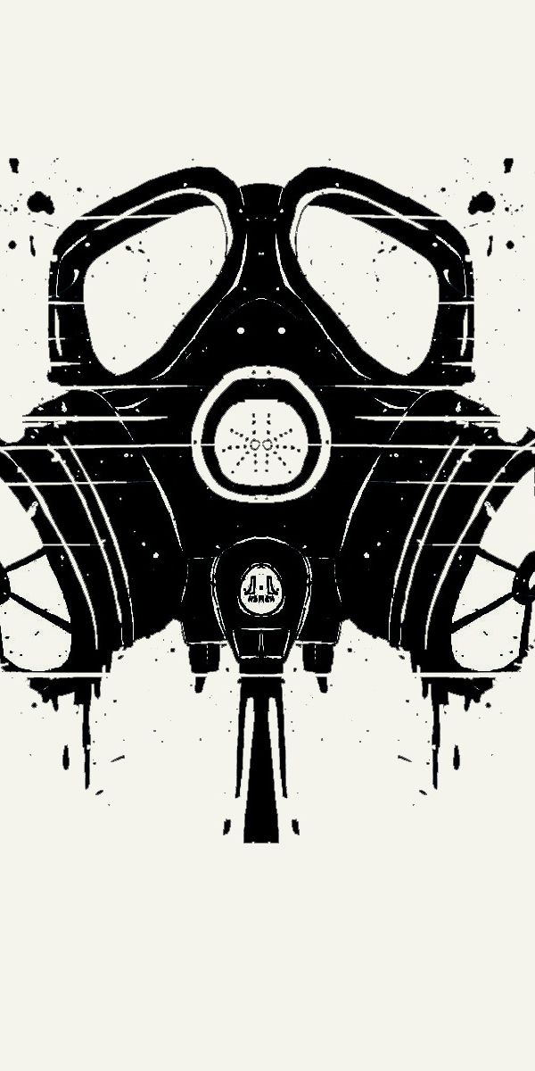 Intriguing dark gas mask wallpaper perfect for a bold background