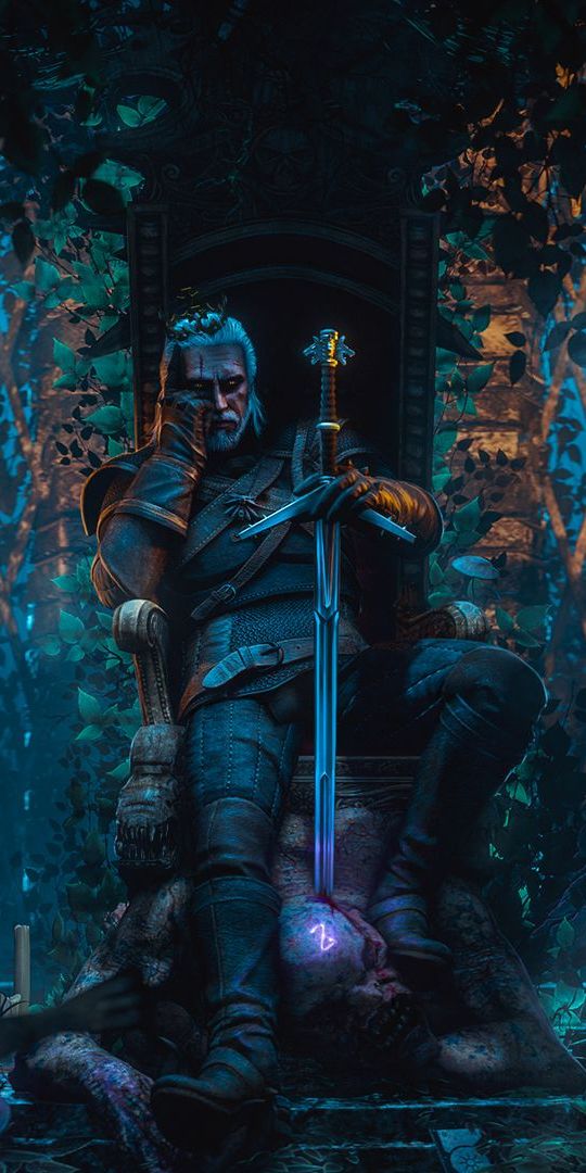 Geralt of Rivia in the Enchanted Night from The Witcher 3: Wild Hunt