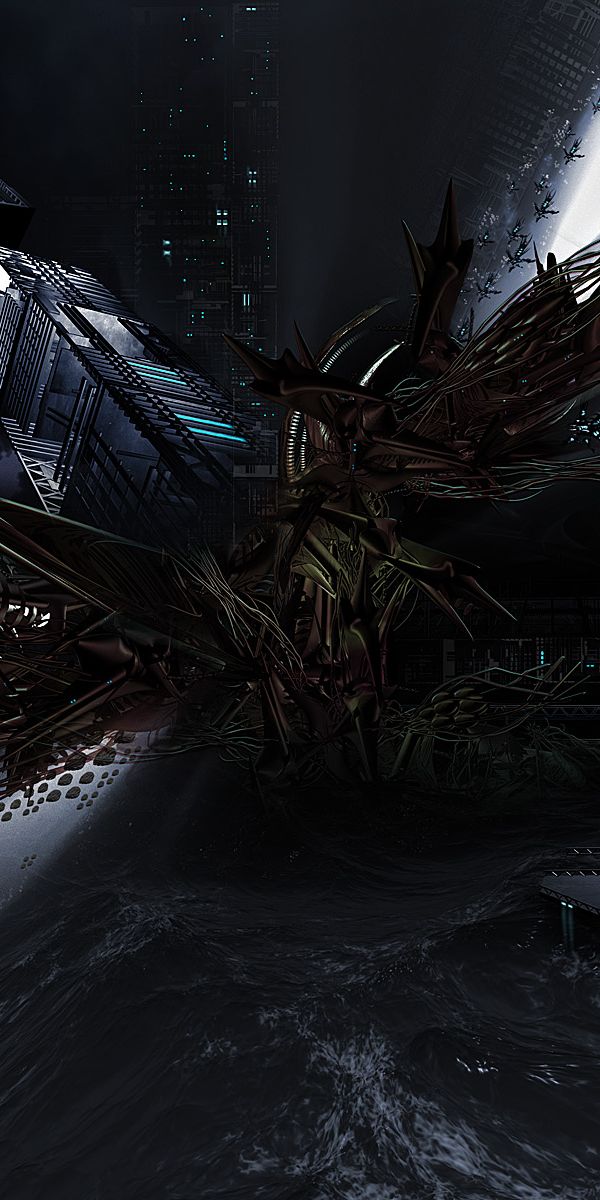 Futuristic Dark Abstract Technology Mobile Wallpaper