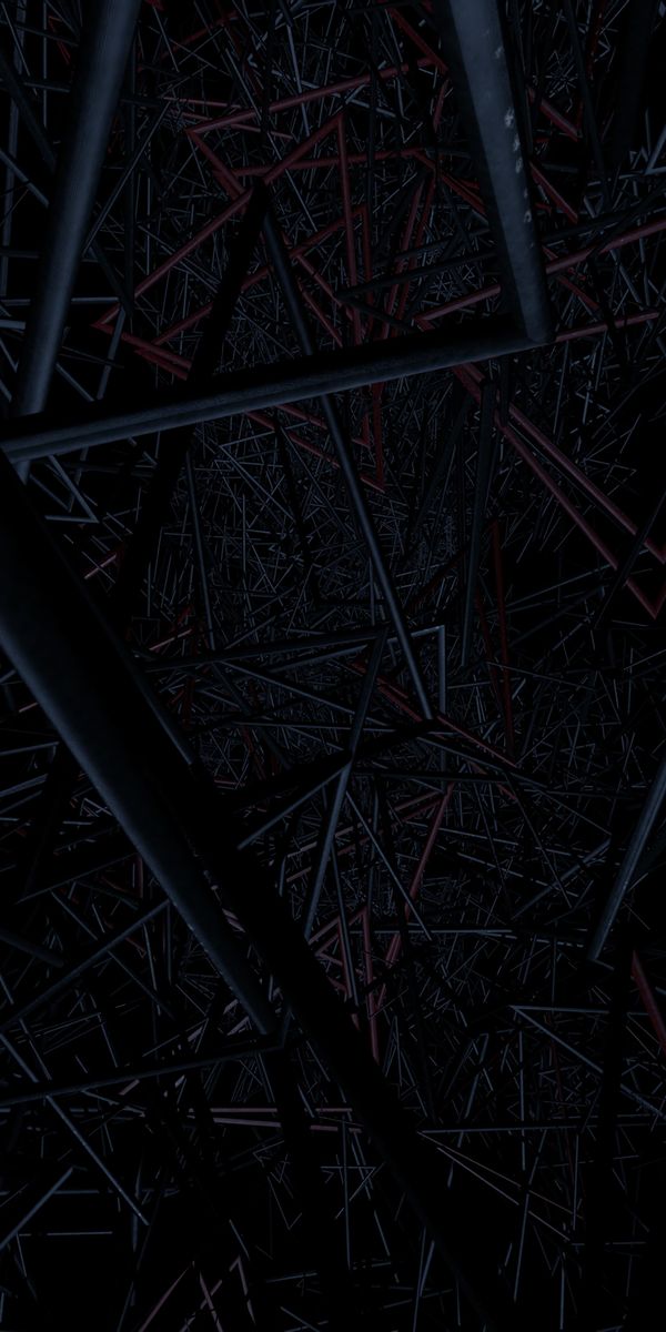 Intricate Dark Tubing Structure for Stunning Mobile Wallpaper