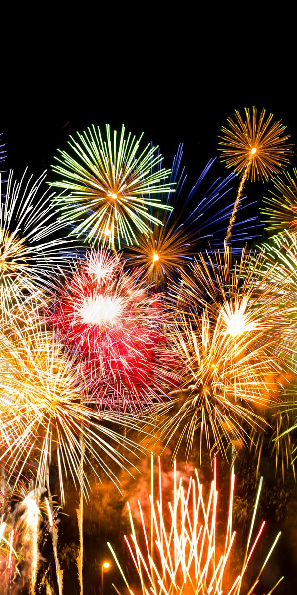 Colorful Fireworks Display Lighting Up the Night Sky