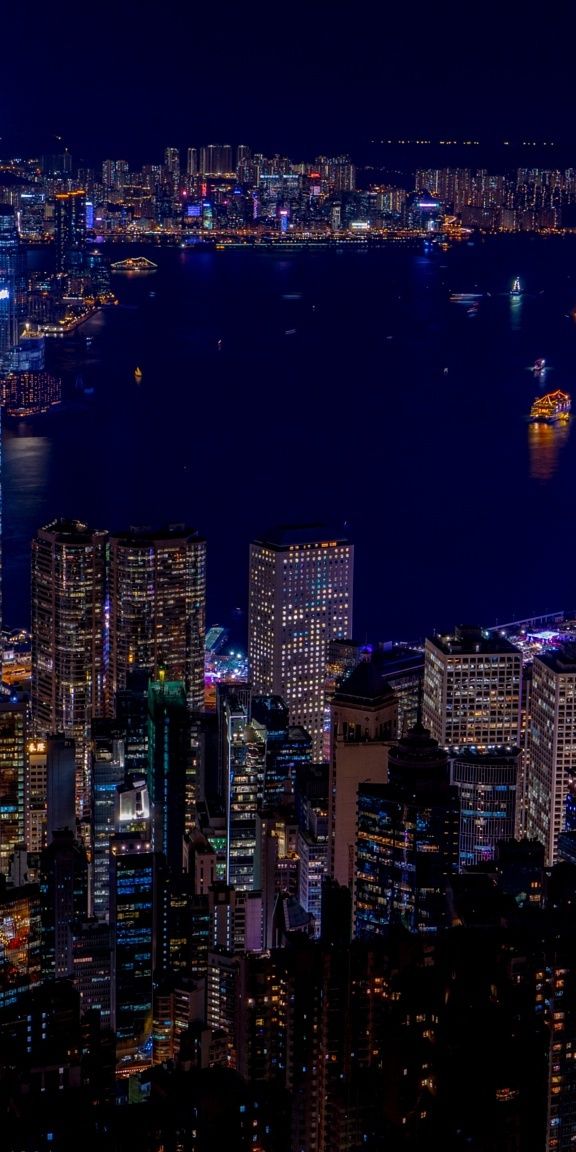 Phone wallpaper: Cities, Night, City, Skyscraper, Building, Cityscape, China, Hong Kong, Man Made fr