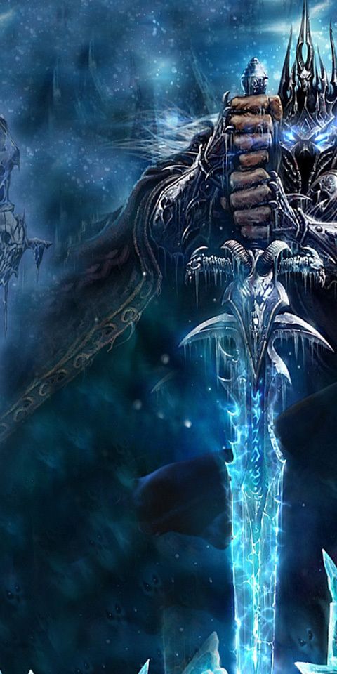Frostmourne and the Lich King: A Stunning World of Warcraft Wallpaper