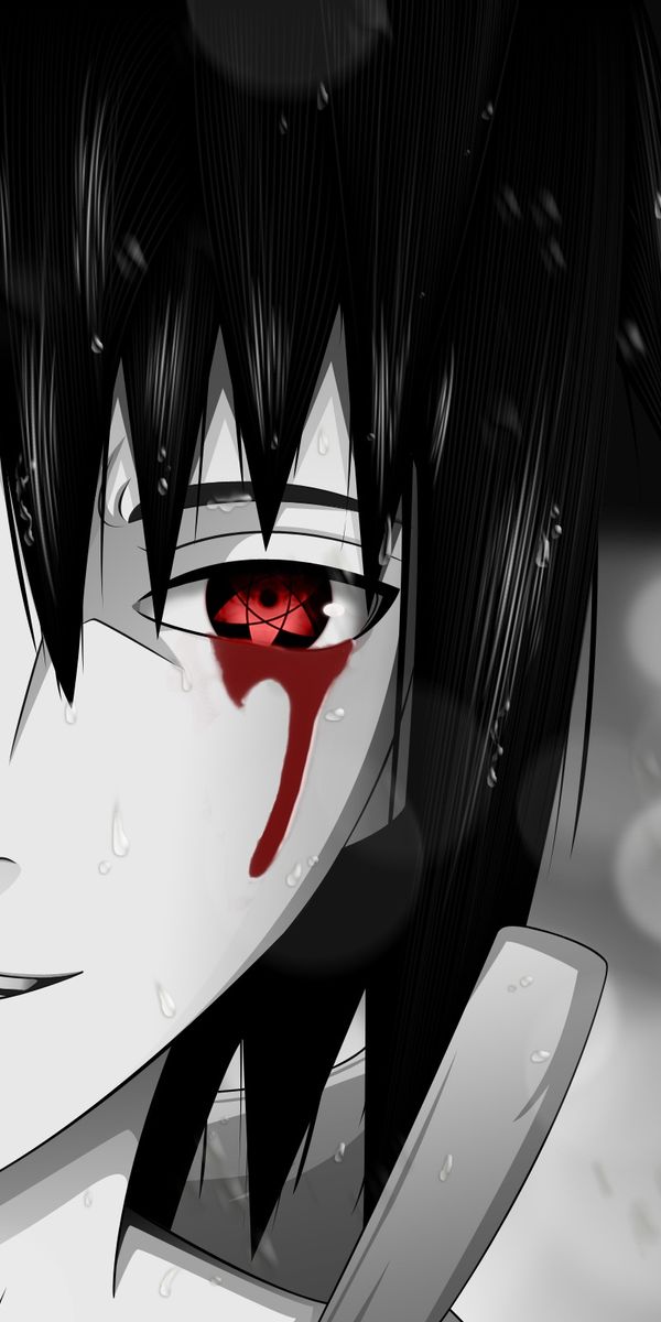 Sasuke Uchiha with Blood and Mangekyō Sharingan