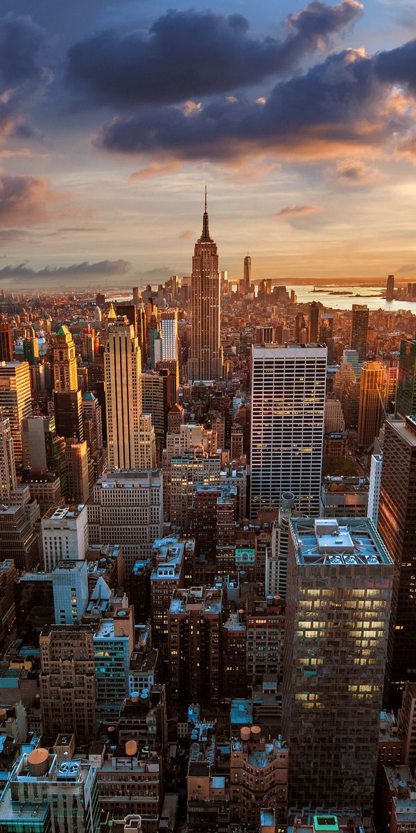Breathtaking Aerial View of New York City at Sunset