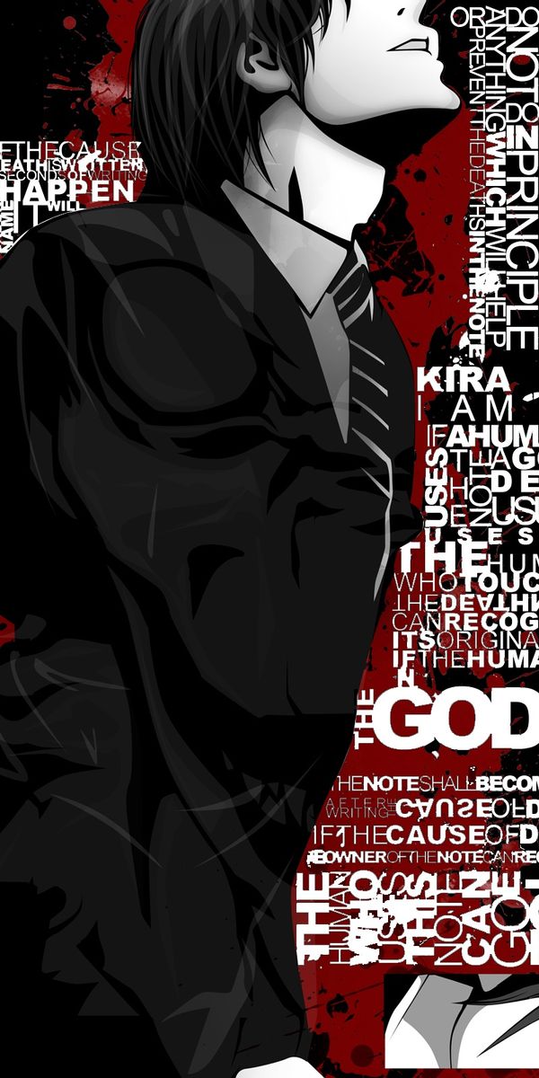 Death Note Kira Wallpaper - Eye-Catching Anime Design