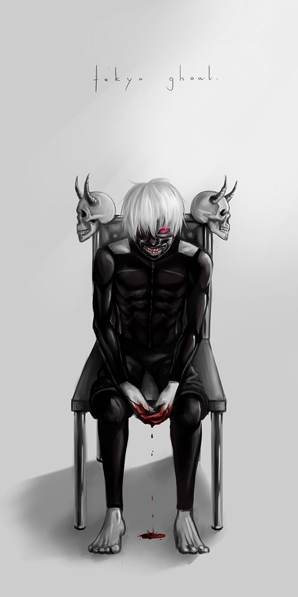 Ken Kaneki Sitting in a Chair - Tokyo Ghoul Wallpaper