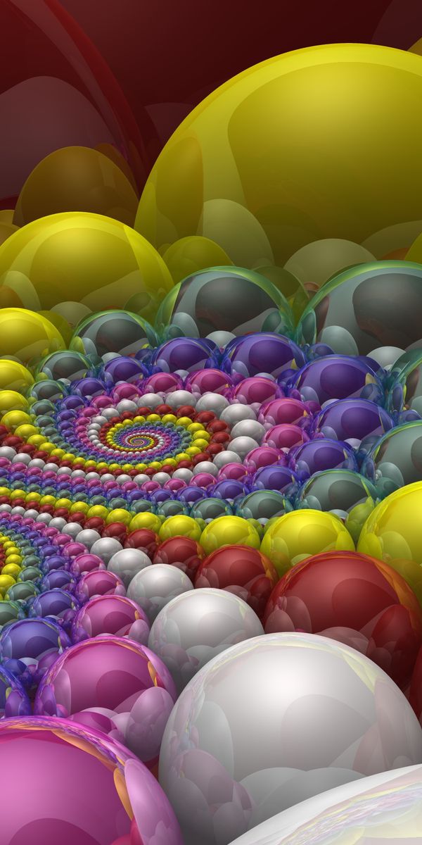 Phone wallpaper: Multicolored, Motley, Rendering, Form, Forms, Balls, 3D free download