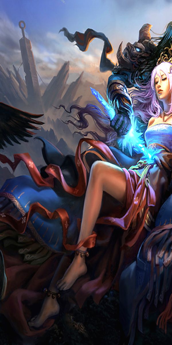 Enchanting Fantasy Dark Wallpaper Featuring a Mystical Lady