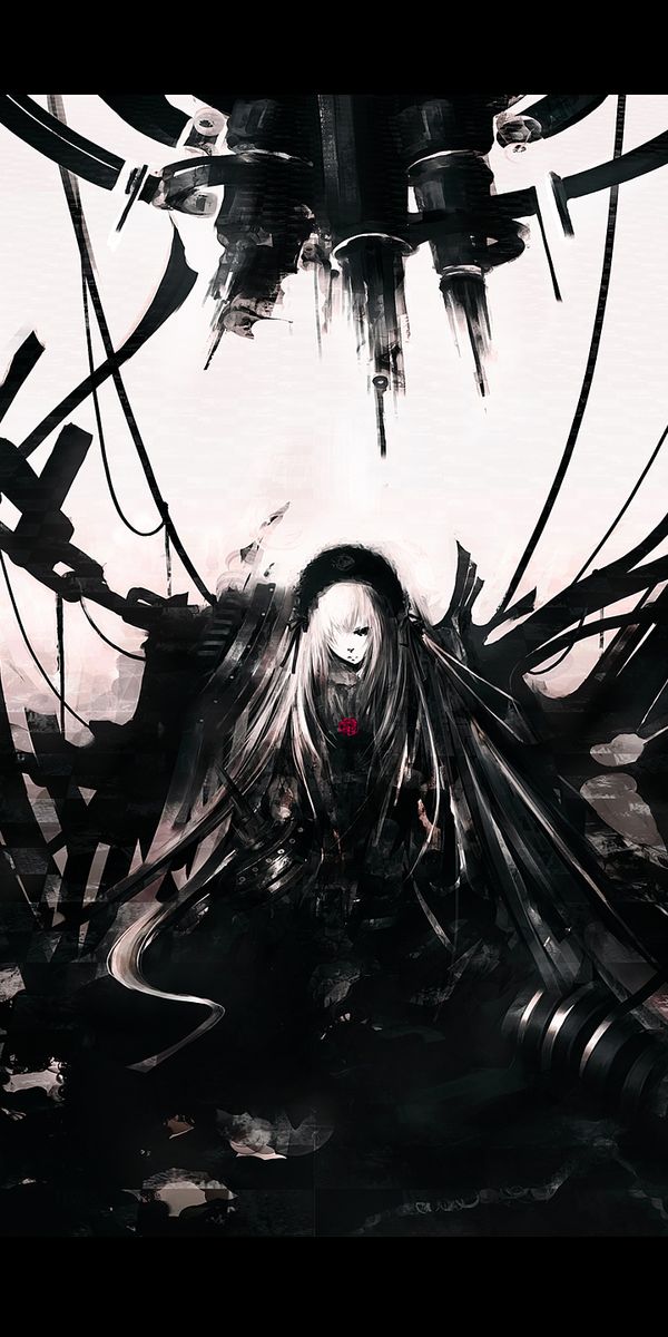 Dark Suigintou from Rozen Maiden - Captivating Anime Wallpaper