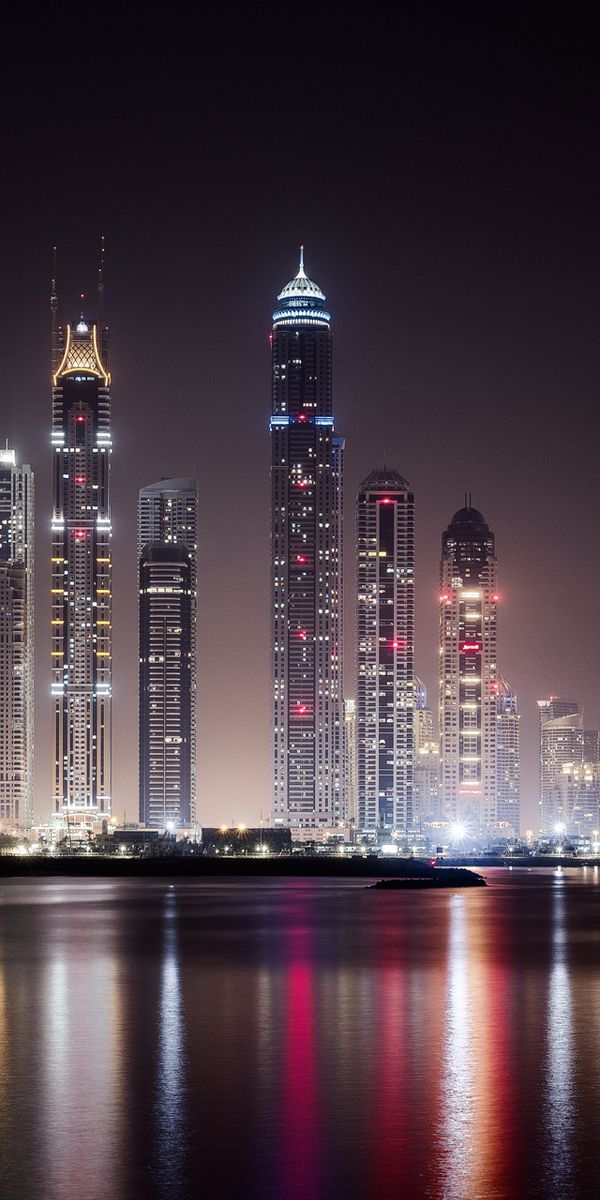 Breathtaking Dubai Night Cityscape Wallpaper