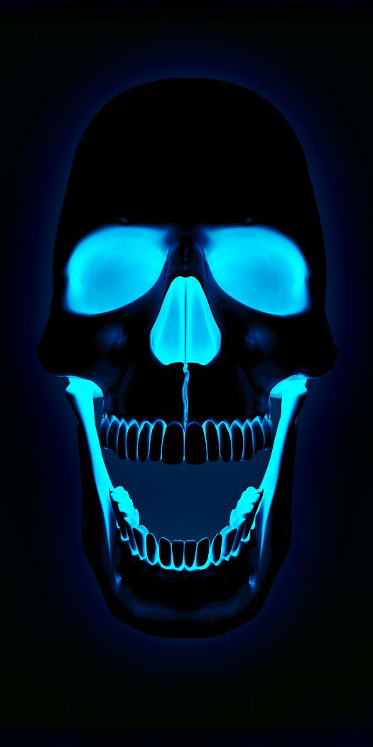 Dark Blue Skull Background for Phone Wallpaper