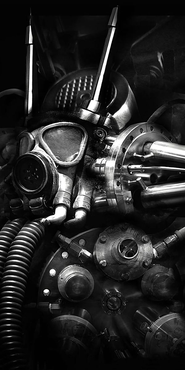 Phone wallpaper: Gas Mask, Dark free download