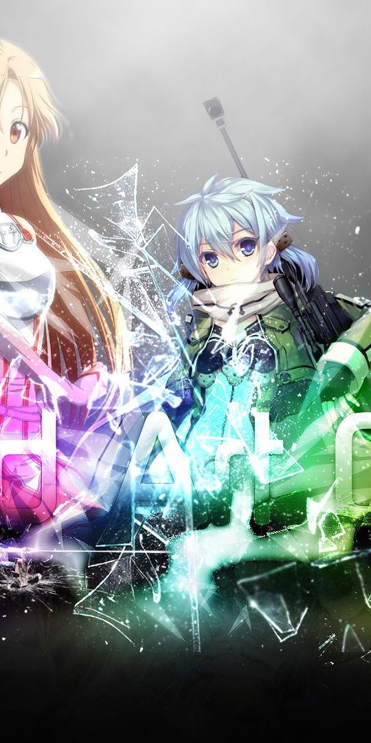 Sword Art Online Mobile Wallpaper with Kirito, Asuna, and Yui