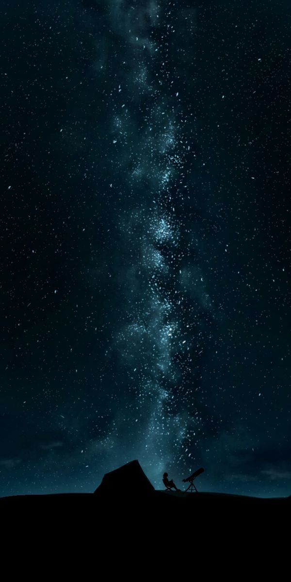 Breathtaking Night Sky Silhouette with Telescope