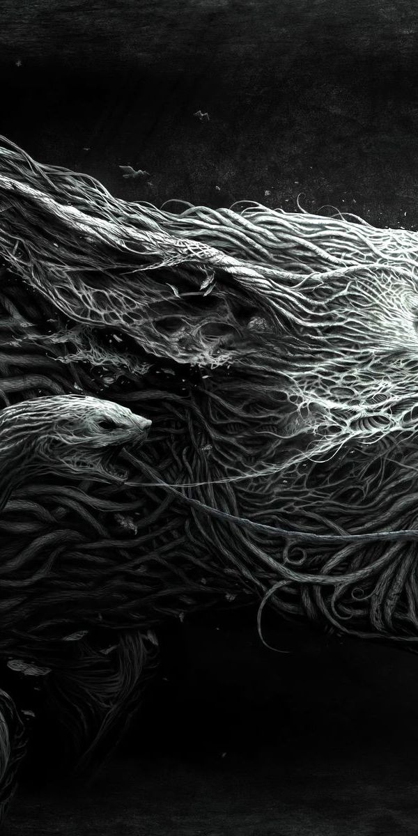 Creepy Werewolf and Snake Fantasy Wallpaper