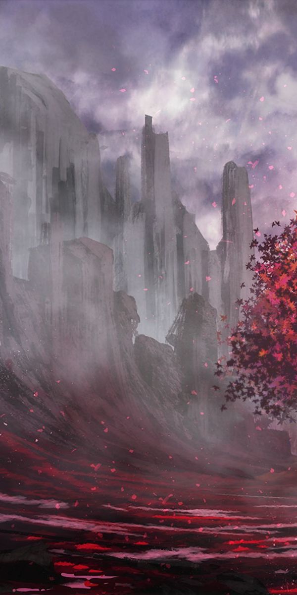 Phone wallpaper: Anime, Landscape, Tree free download