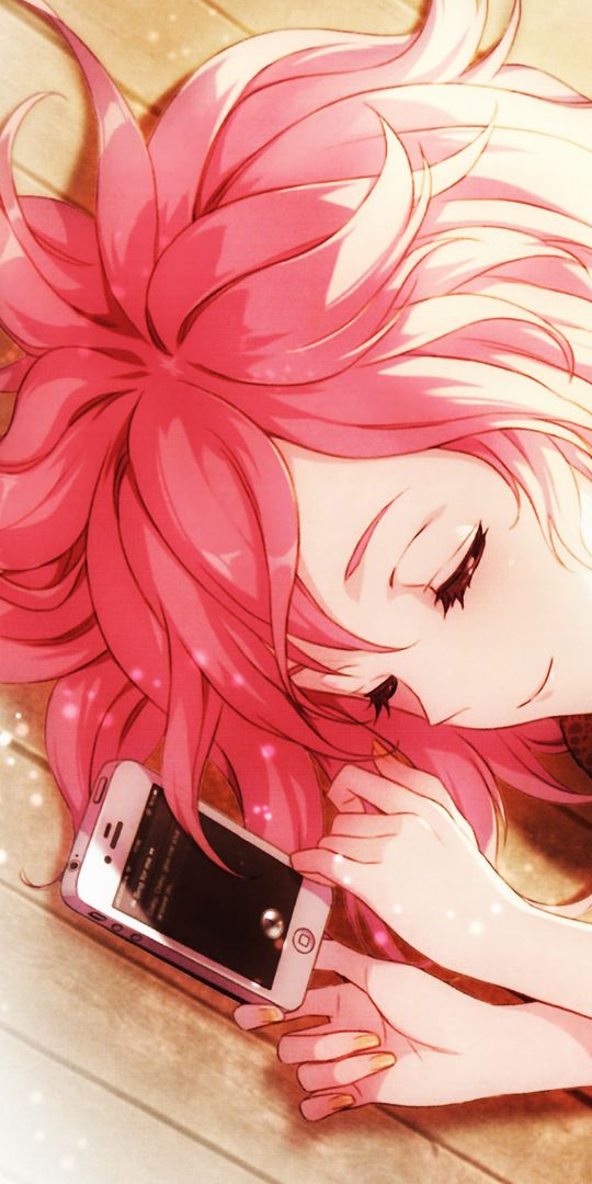 Adorable Anime Girl with Pink Hair Sleeping on the Floor