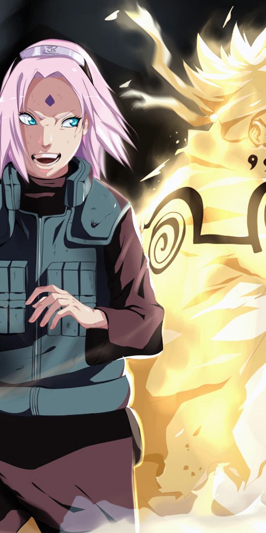 Epic Naruto Wallpaper with Sakura Haruno and Naruto Uzumaki