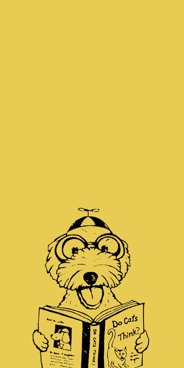 Phone wallpaper: Dog, Book, Funny, Art, Vector free download
