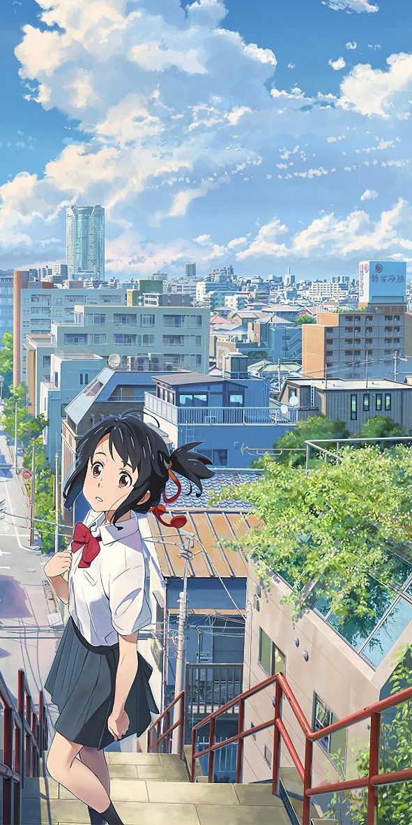 Cool Kimi no Na Wa Mobile Wallpaper of Mitsuha and Taki