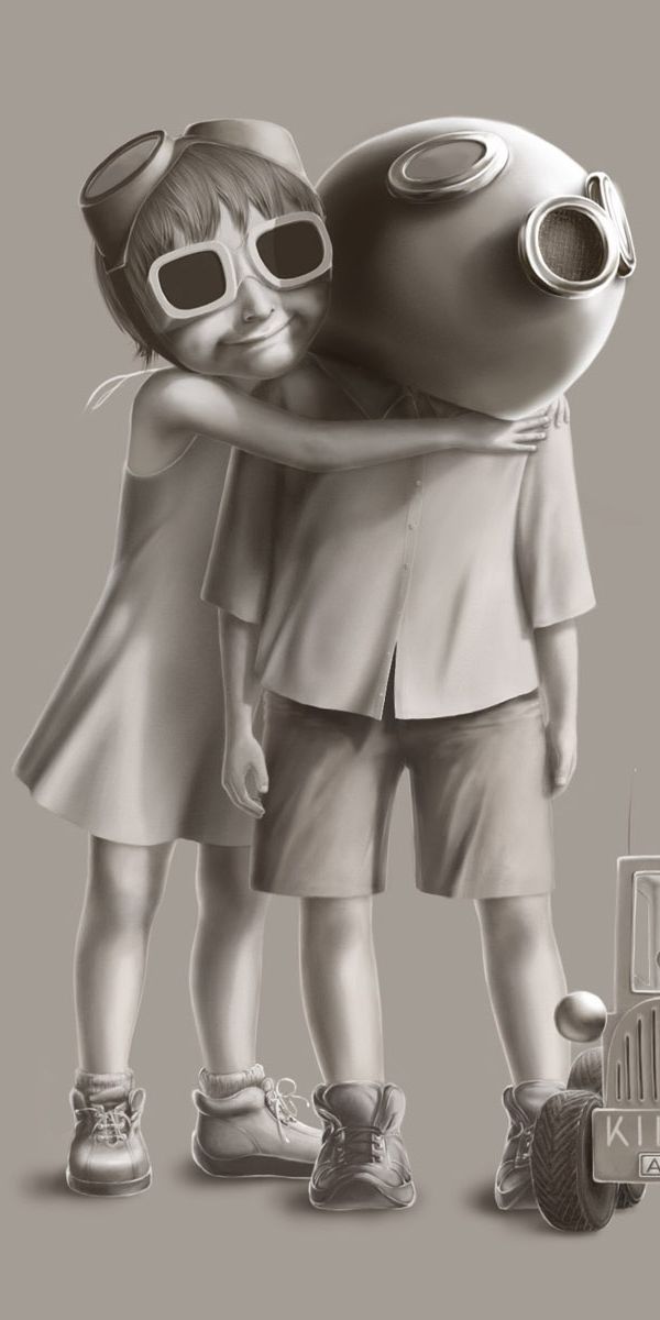 Charming Artwork of Friendship Between Children