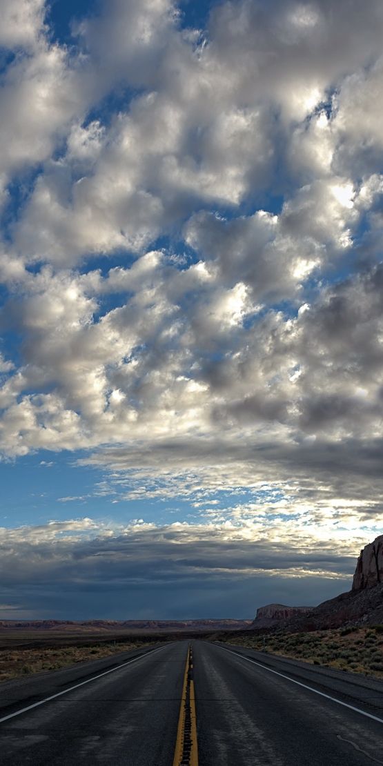 Phone wallpaper: Landscape, Nature, Sky, Desert, Road, Cloud, Man Made free download